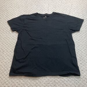 Sada T Shirt Mens Large Black Short Sleeve Cotton Basic Soft Solid Adult Top